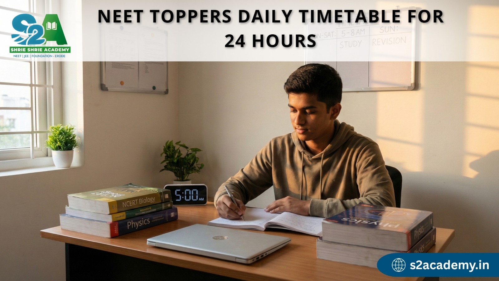 NEET toppers daily timetable for 24 hours